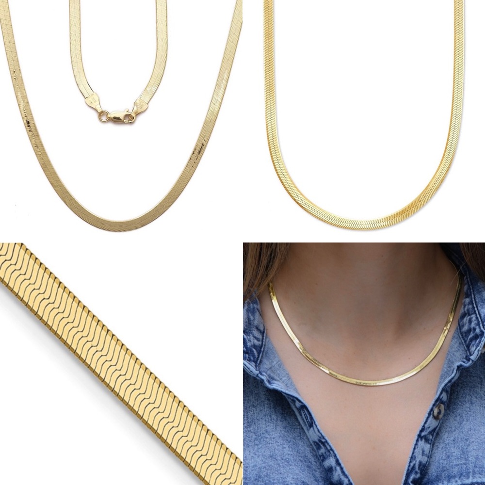 24k gold plated herringbone layering necklace authentic, Brand NEW! trending 22’ - Picture 11 of 14